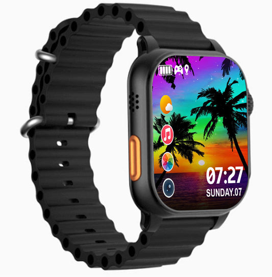 T800 ultra Full screen Smart Watch Series 8 For Men & Women Bluetooth calling Smartwatch  (Black Strap, Free Size)